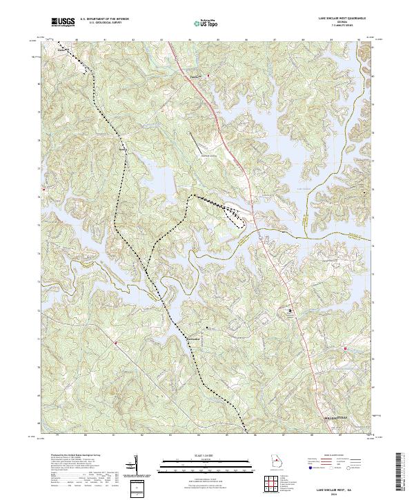 USGS Topographic Map – Lake Sinclair West