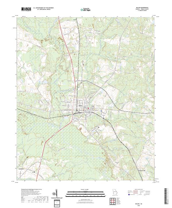 USGS Topographic Map – Millen