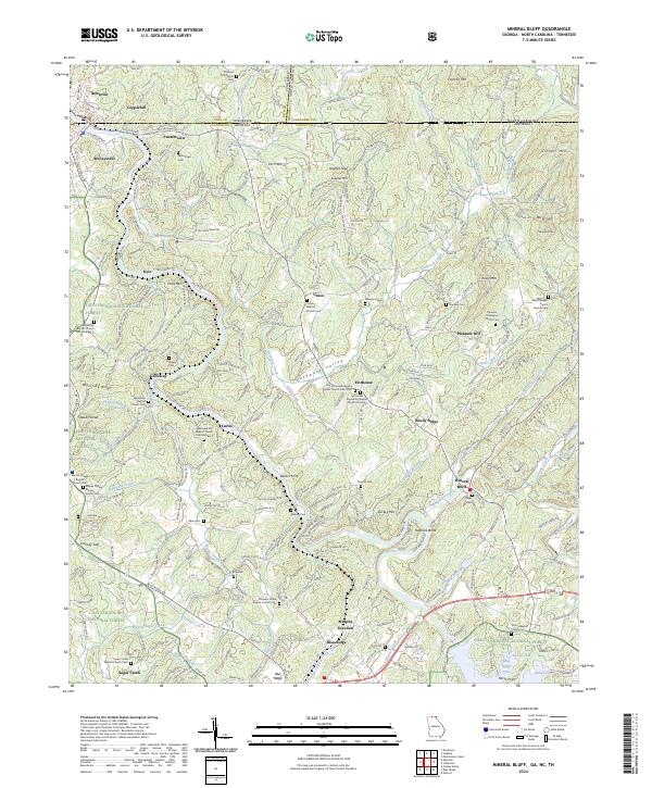 USGS Topographic Map – Mineral Bluff