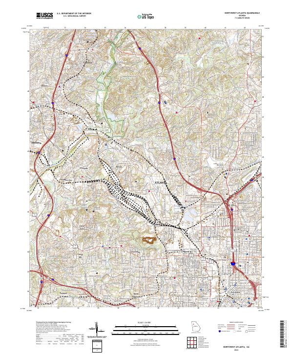 USGS Topographic Map – Northwest Atlanta