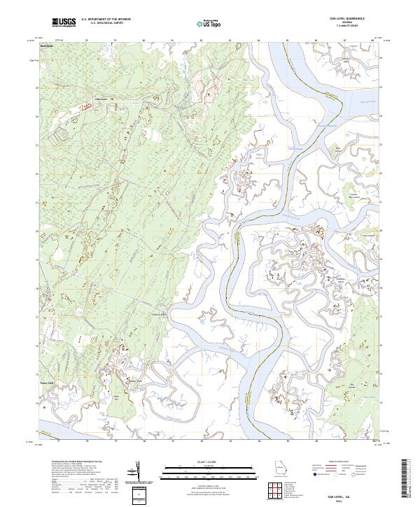 USGS Topographic Map – Oak Level