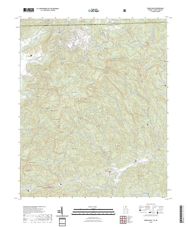 USGS Topographic Map – Rabun Bald