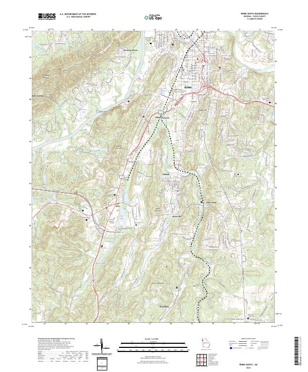 USGS Topographic Map – Rome South