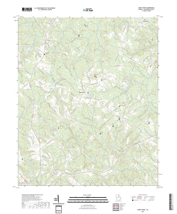 USGS Topographic Map – Sandy Cross