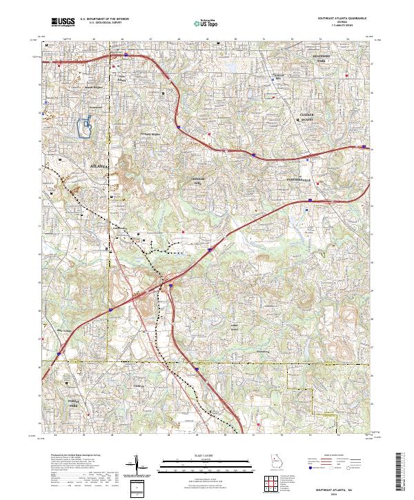 USGS Topographic Map – Southeast Atlanta