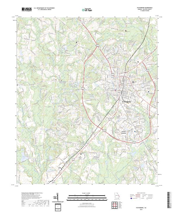 USGS Topographic Map – Statesboro