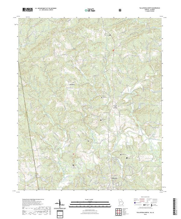 USGS Topographic Map – Tallapoosa North