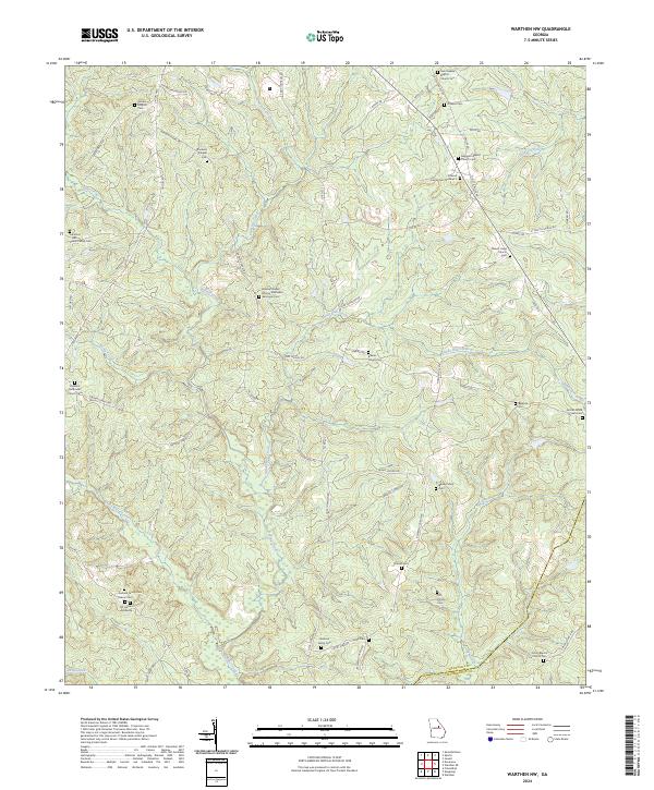 USGS Topographic Map – Warthen NW