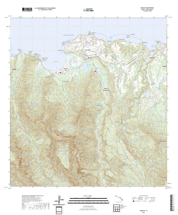 USGS Topographic Map – Hanalei