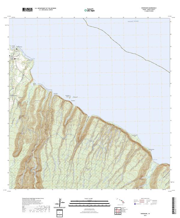 USGS Topographic Map – Honokane