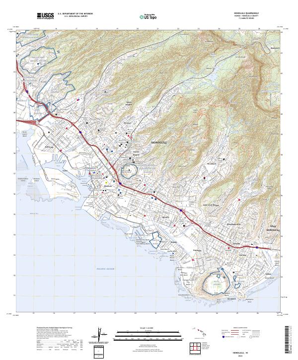 USGS Topographic Map – Honolulu