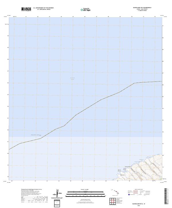USGS Topographic Map – Kahoolawe OE N