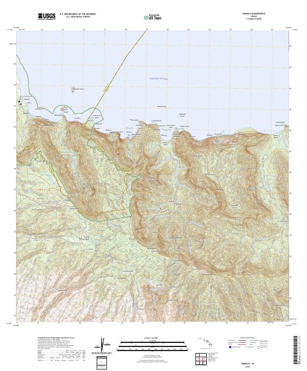 USGS Topographic Map – Kamalo