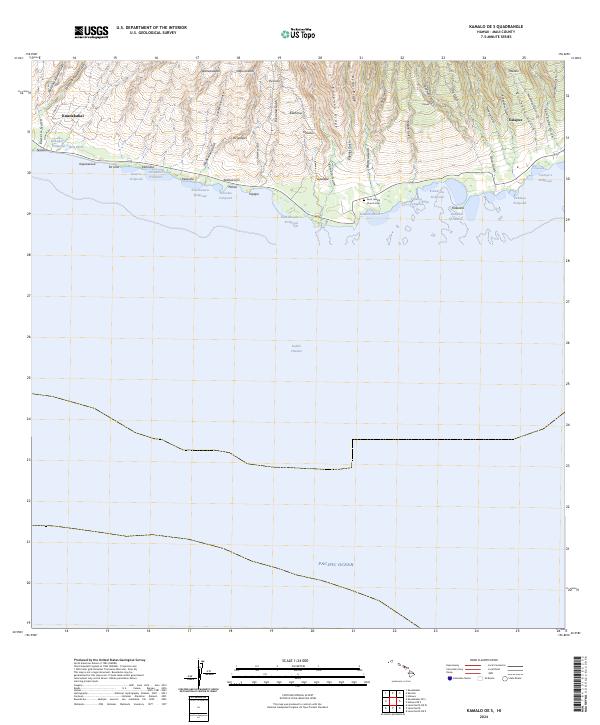 USGS Topographic Map – Kamalo OE S