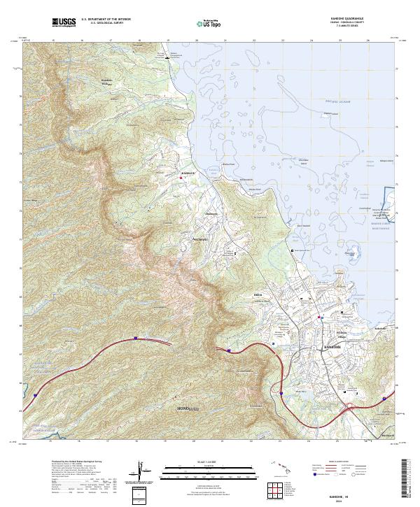 USGS Topographic Map – Kaneohe