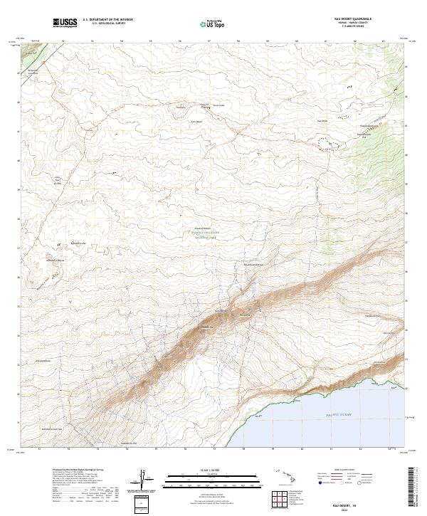 USGS Topographic Map – Kau Desert