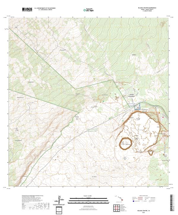USGS Topographic Map – Kilauea Crater