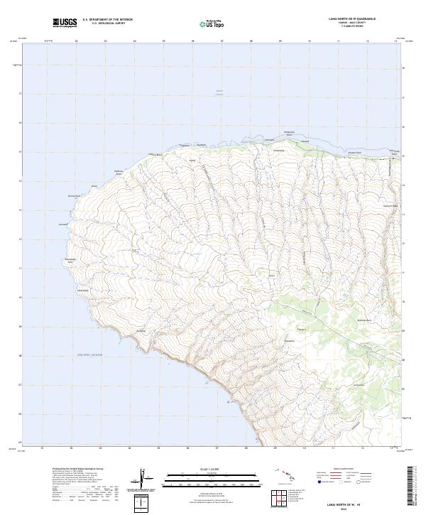 USGS Topographic Map – Lanai North OE W