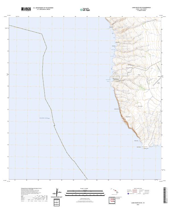 USGS Topographic Map – Lanai South OE W