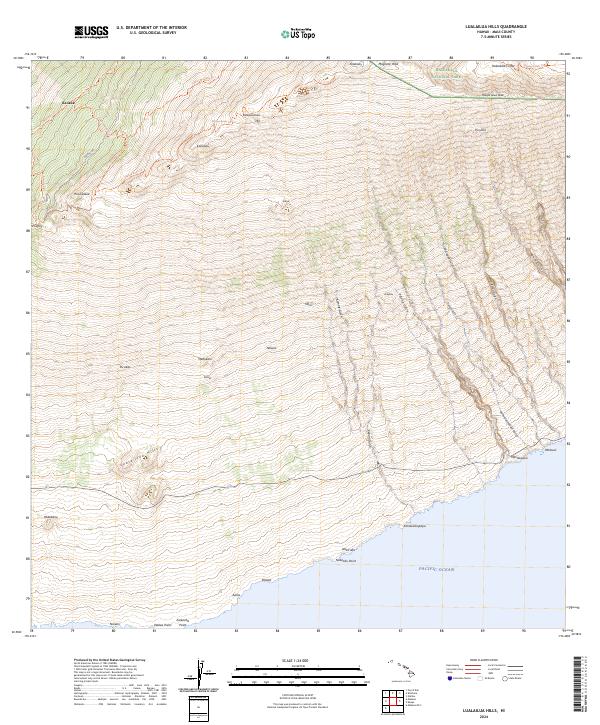 USGS Topographic Map – Lualailua Hills