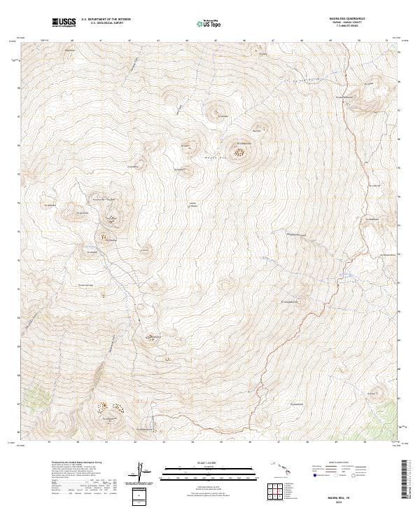 2024 Map of Mauna Kea, 2024 Print