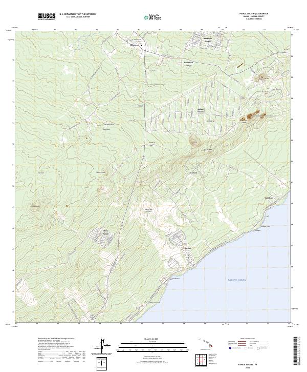 USGS Topographic Map – Pahoa South