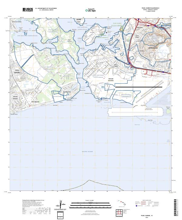 USGS Topographic Map – Pearl Harbor