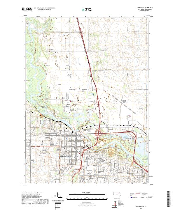 USGS Topographic Map – Cedar Falls