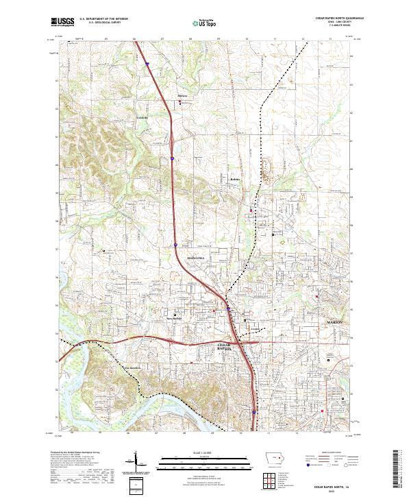 USGS Topographic Map – Cedar Rapids North