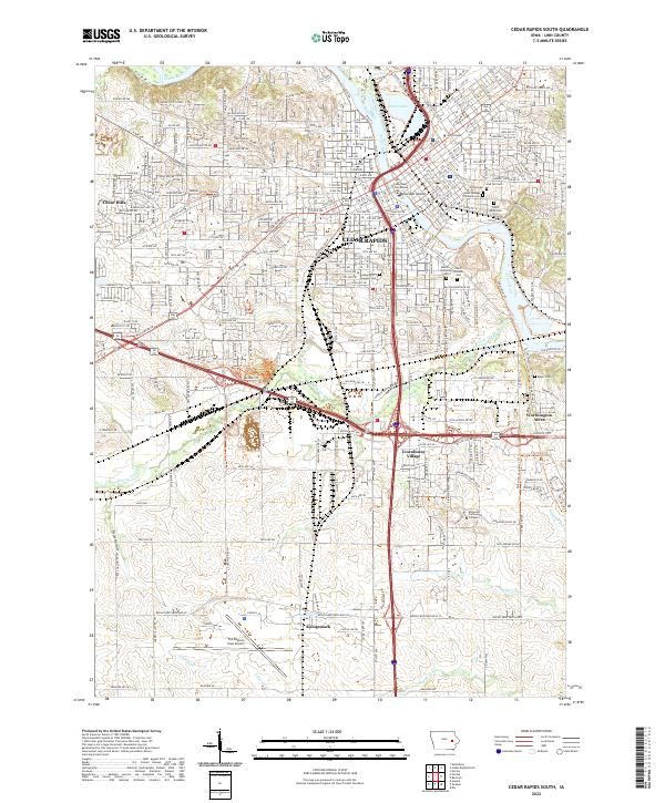 USGS Topographic Map – Cedar Rapids South