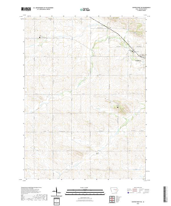 USGS Topographic Map – Center Point SW