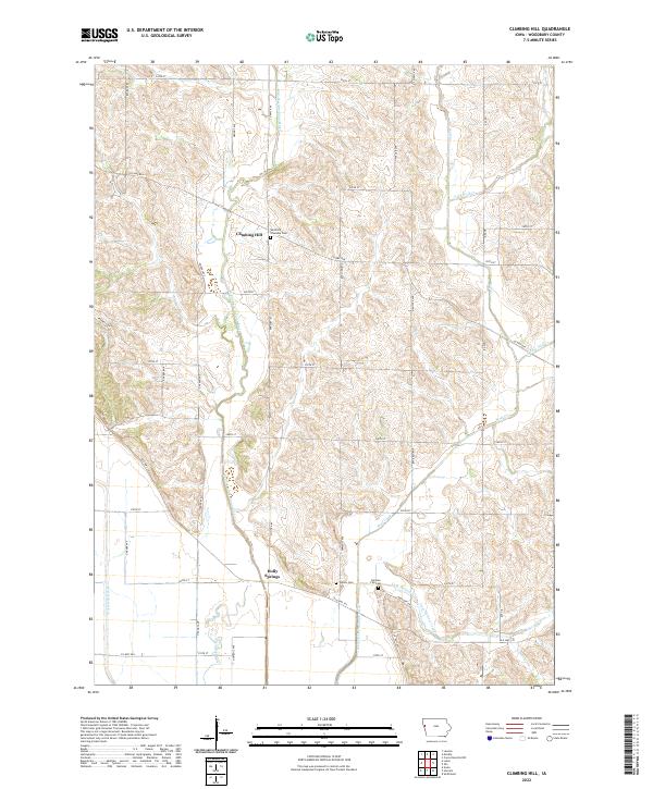 USGS Topographic Map – Climbing Hill