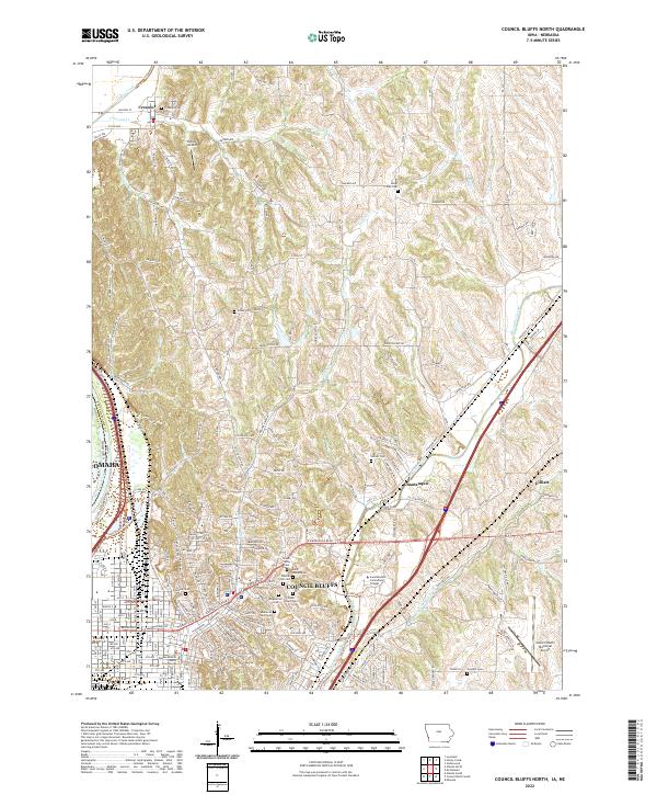 USGS Topographic Map – Council Bluffs North