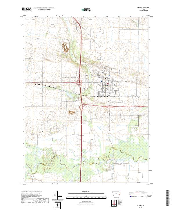 USGS Topographic Map – De Witt