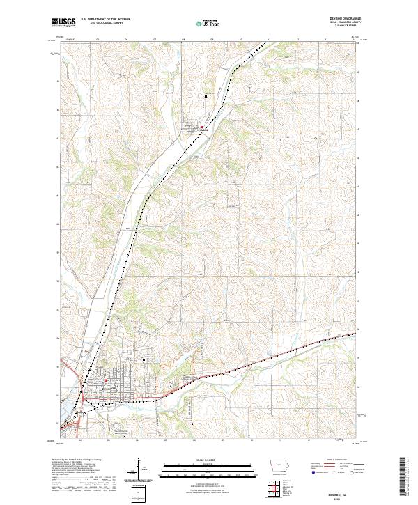 USGS Topographic Map – Denison