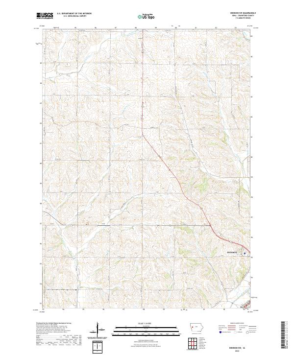 USGS Topographic Map – Denison SW
