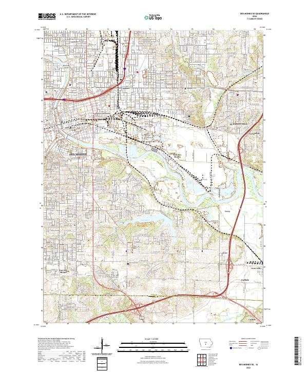 USGS Topographic Map – Des Moines SE
