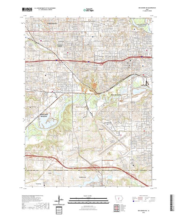 USGS Topographic Map – Des Moines SW