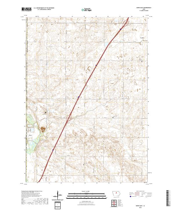 USGS Topographic Map – Dows East