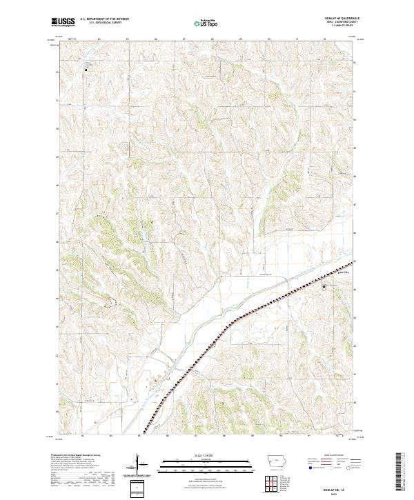 USGS Topographic Map – Dunlap NE