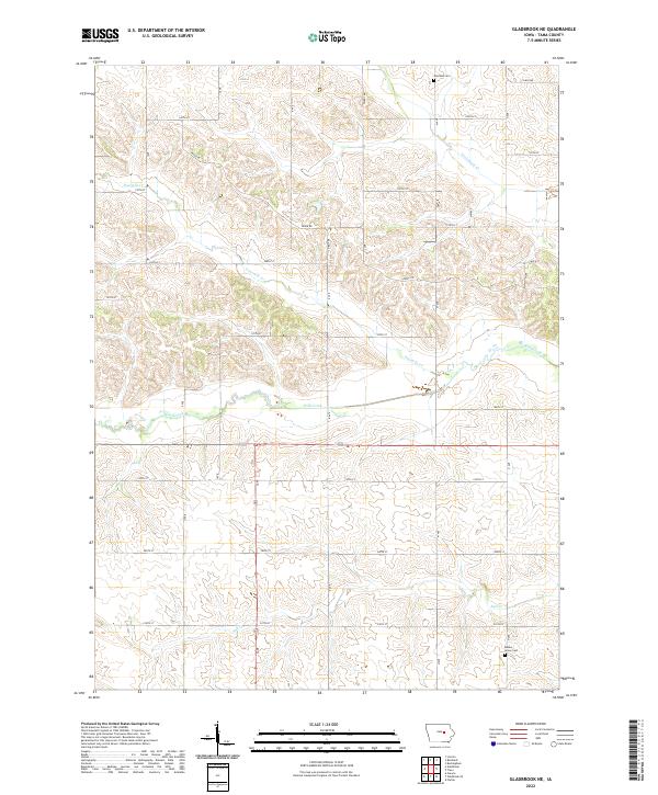 USGS Topographic Map – Gladbrook NE