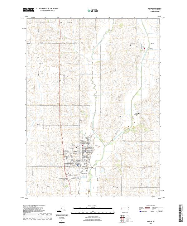 USGS Topographic Map – Harlan