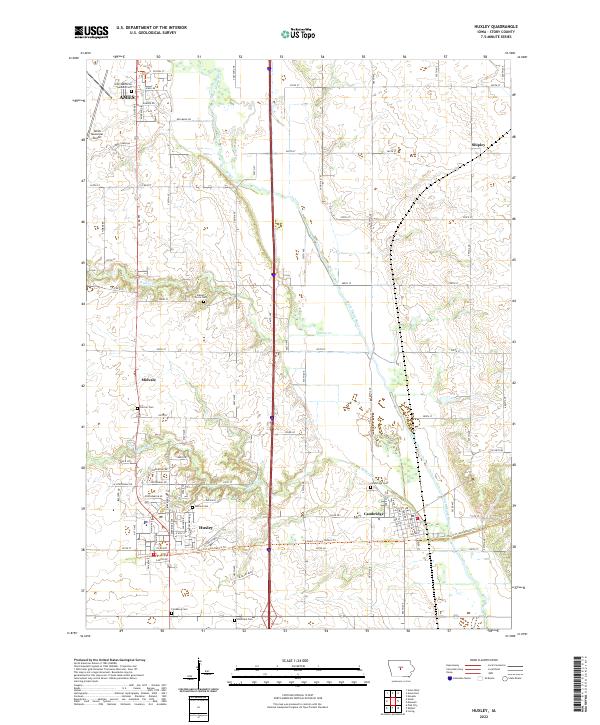 USGS Topographic Map – Huxley