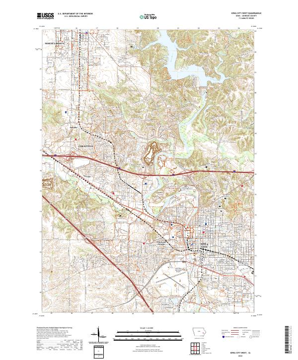 USGS Topographic Map – Iowa City West