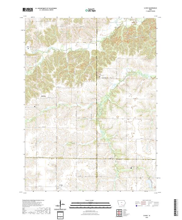 USGS Topographic Map – Le Roy