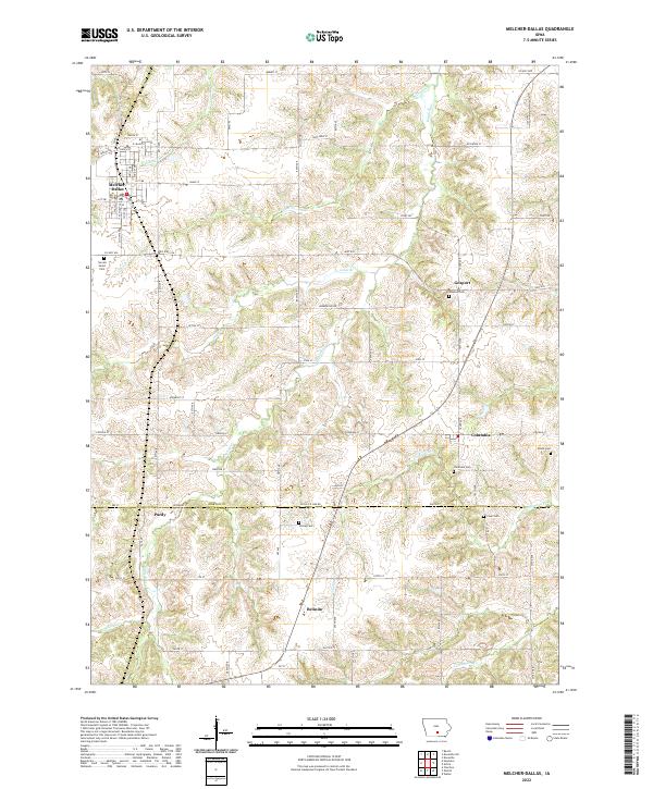 USGS Topographic Map – Melcher-Dallas