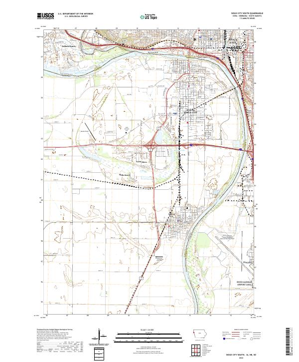 USGS Topographic Map – Sioux City South