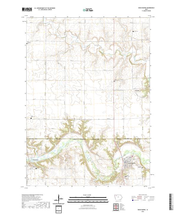 USGS Topographic Map – Sioux Rapids