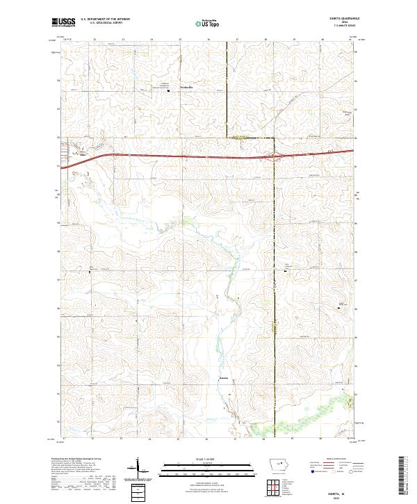 USGS Topographic Map – Zaneta
