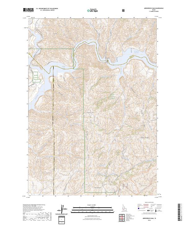 USGS Topographic Map – Arrowrock Dam